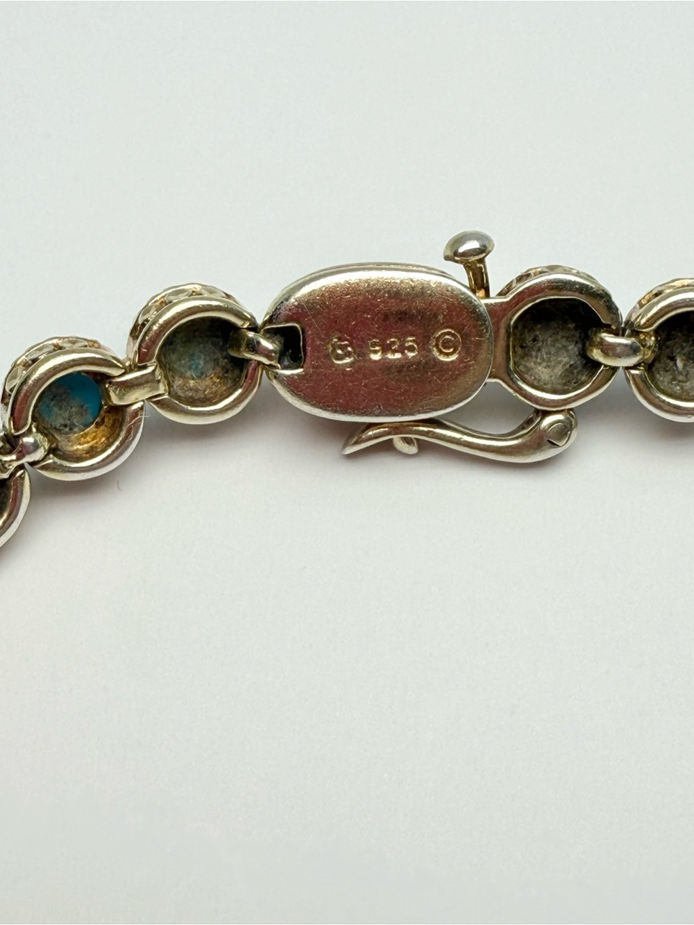 Stunning Vintage Turquoise Tennis Bracelet - Gold Over Sterling Silver! - Picture 4 of 8